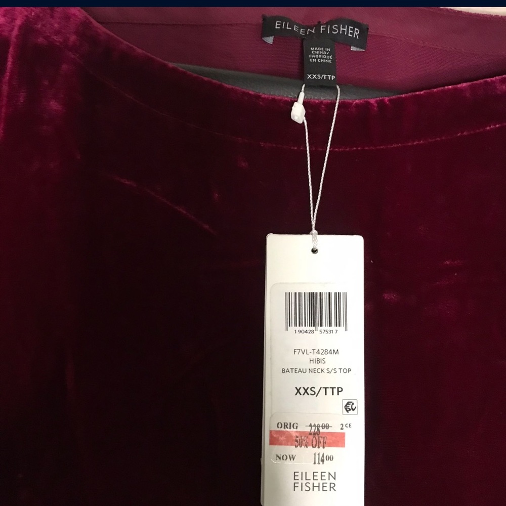 Eileen Fisher Red Velvet Shirt